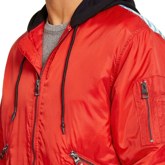 GUESS Men’s New Wave Hooded Bomber Jacket - Picture 5 of 10
